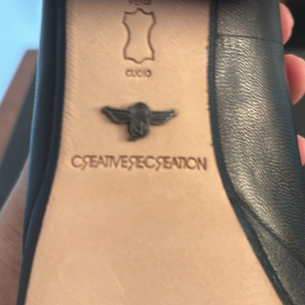 NIB 10 Creative Recreation Leather and Lace Black Peeptoe Boots - Picture 11 of 12